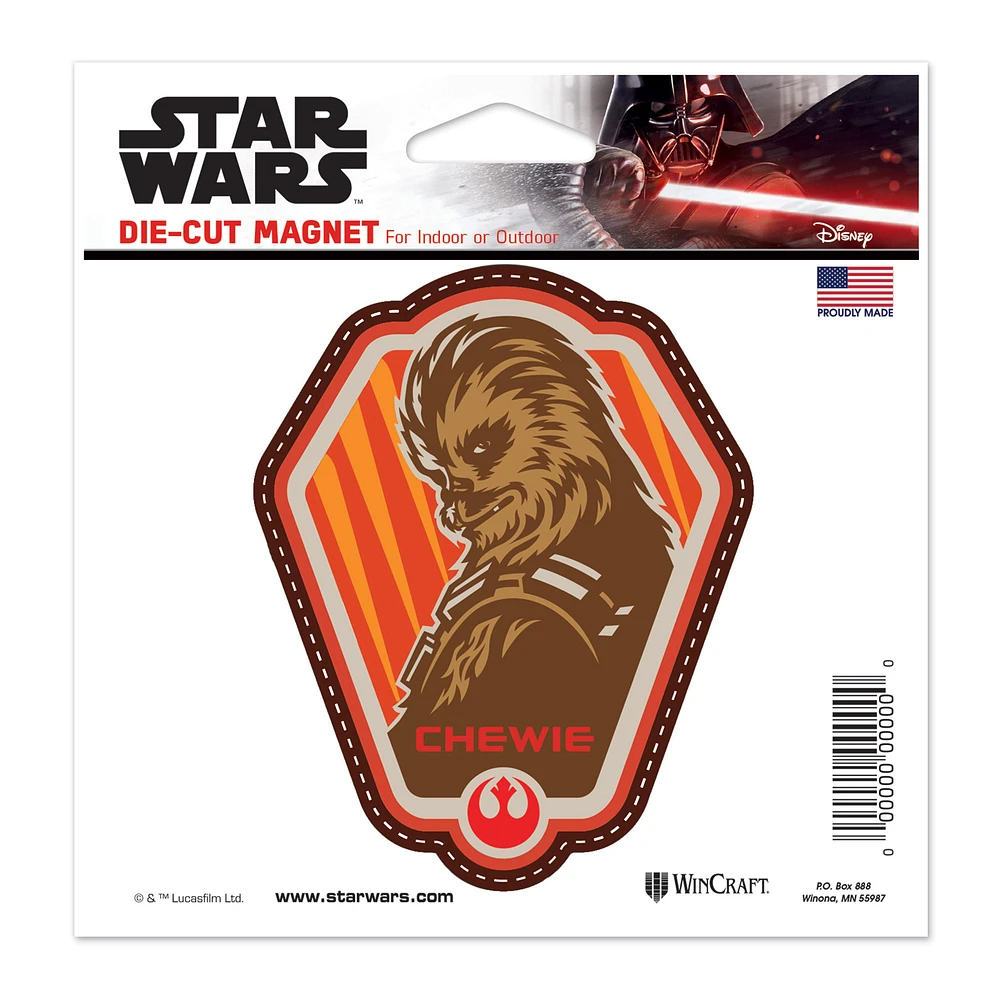 WinCraft Chewbacca Star Wars 5" x 5" Die-Cut Magnet