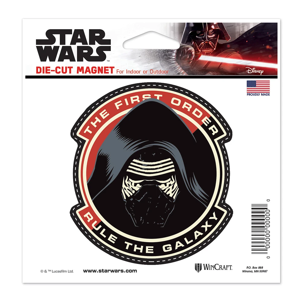 WinCraft Kylo Ren Star Wars 5" x 5" Die-Cut Magnet