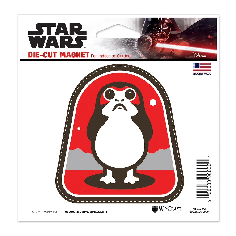 WinCraft Porgs Star Wars 5" x 5" Die-Cut Magnet