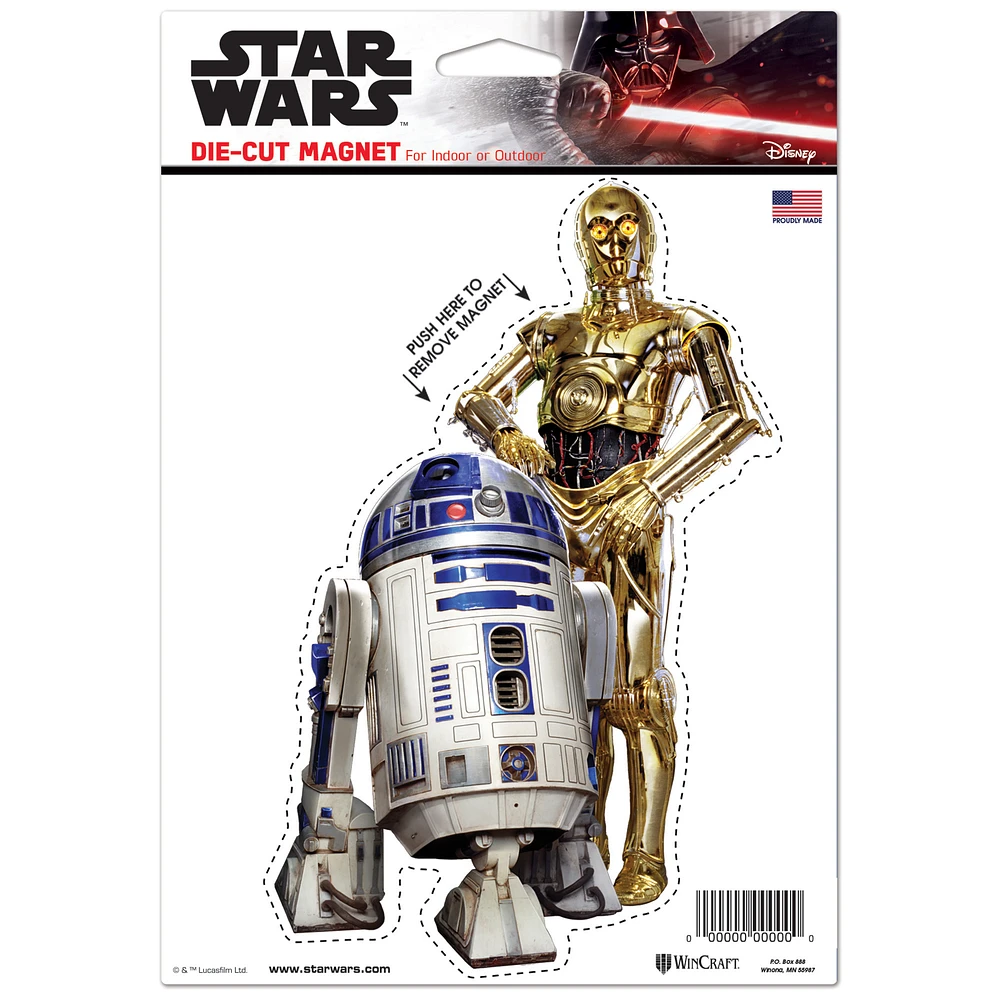 WinCraft C-3PO, R2-D2 Star Wars 6" x 9" Die-Cut Magnet