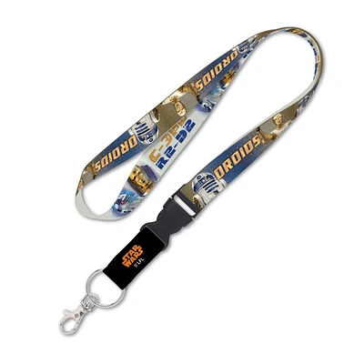 WinCraft R2-D2 & C-3PO Star Wars Lanyard with Detachable Buckle