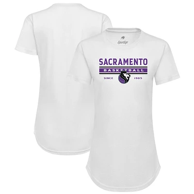 Women's Sportiqe White Sacramento Kings Origins Phoebe Tri-Blend T-Shirt