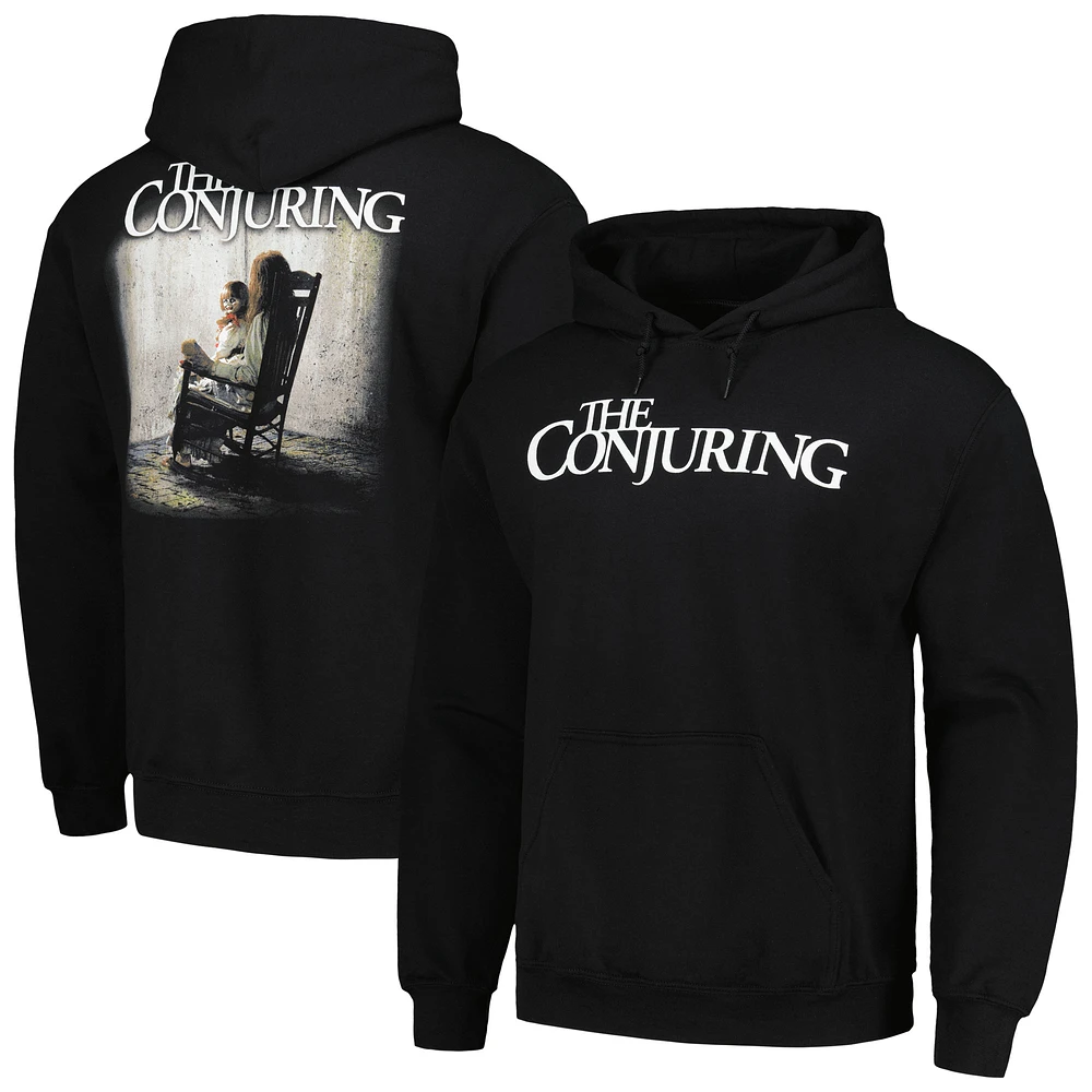 Men's Ripple Junction Black The Conjuring Chair and Doll Pullover Hoodie