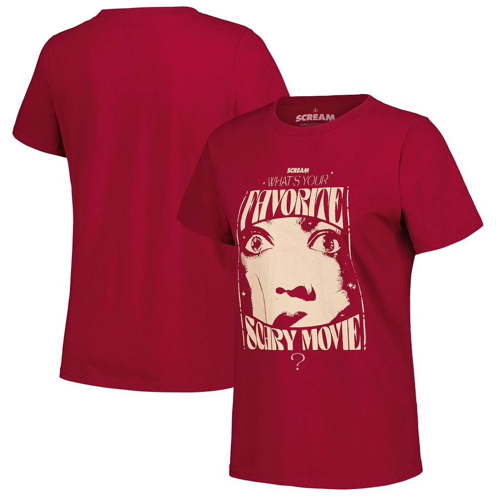 Women's Ripple Junction Maroon Scream Poster T-Shirt