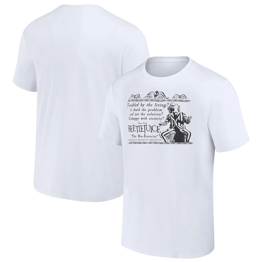 Men's Ripple Junction White Beetlejuice Troubled By The Living T-Shirt