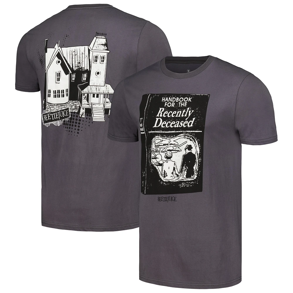 Men's Ripple Junction Charcoal Beetlejuice Handbook and House T-Shirt