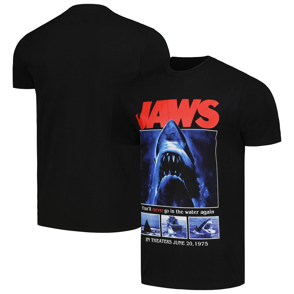Men's Ripple Junction Black Jaws Movie Poster T-Shirt