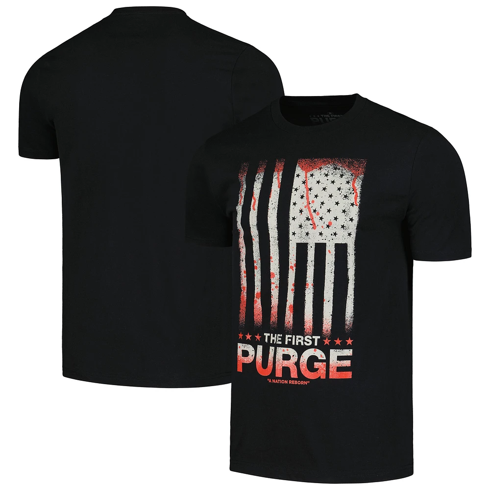 Men's Ripple Junction Black The Purge Flag T-Shirt