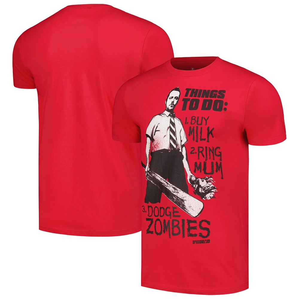 Men's Ripple Junction Red Shaun Of The Dead List T-Shirt