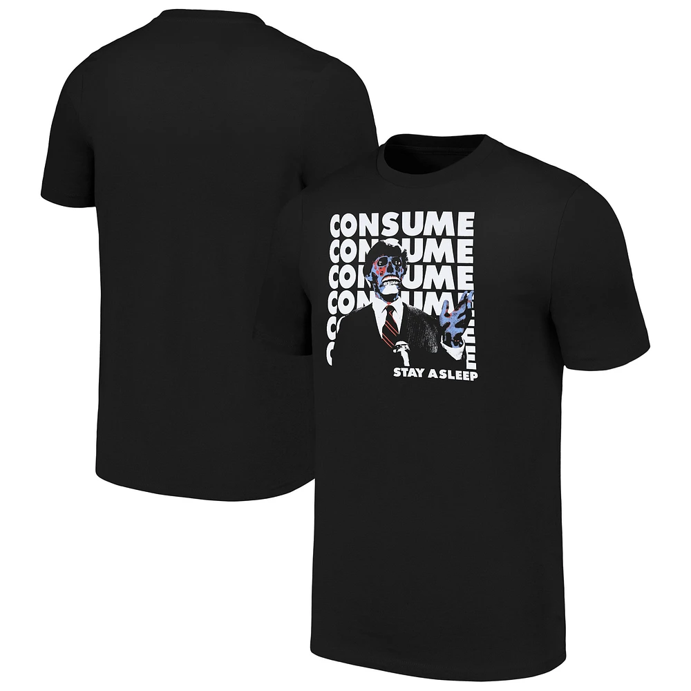 Men's Ripple Junction Black They Live Consume Text T-Shirt