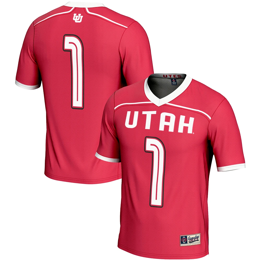 Men's GameDay Greats Red Utah Utes #1 Lightweight Lacrosse Jersey