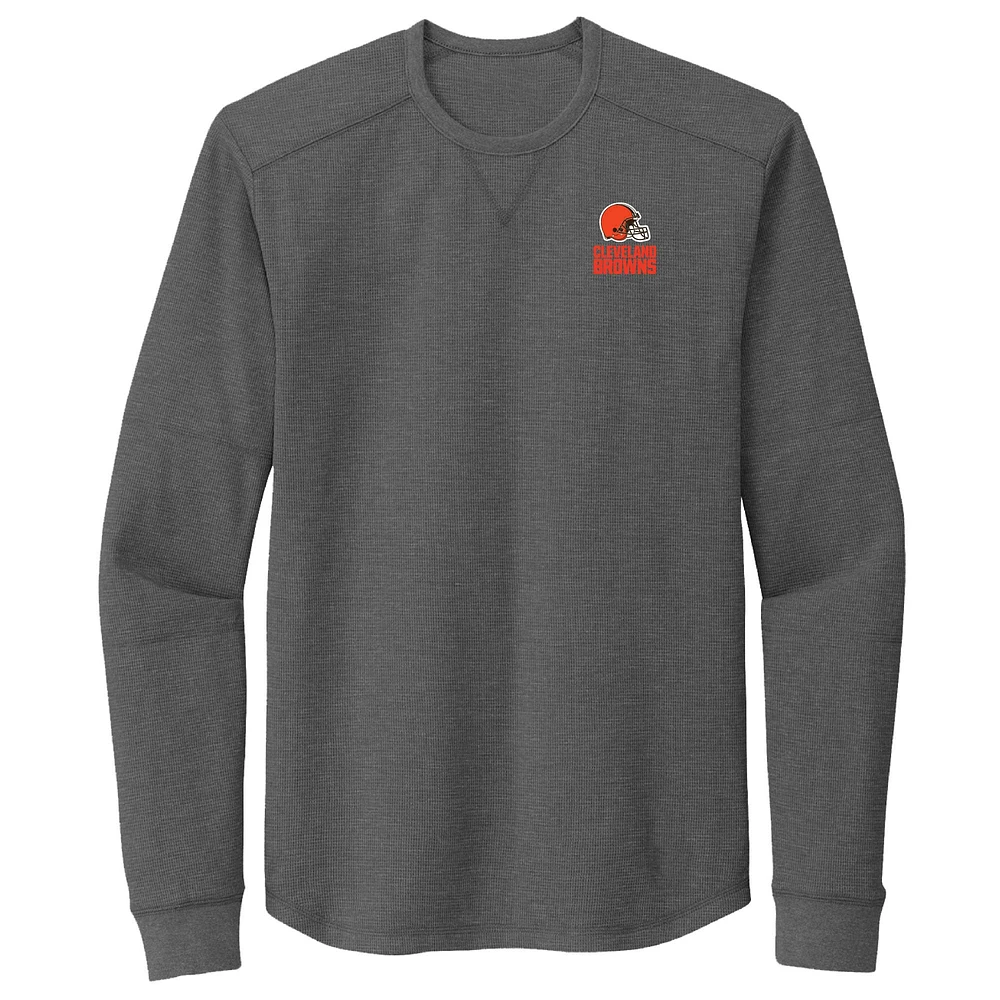 Men's Dunbrooke Heather Gray Cleveland Browns Cavalier Thermal Long Sleeve T-Shirt