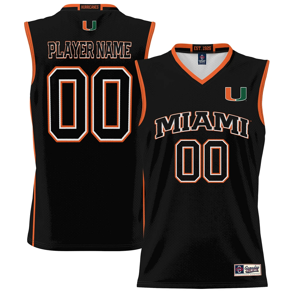 Youth GameDay Greats Black Miami Hurricanes NIL Pick-A-Player Lightweight Basketball Jersey