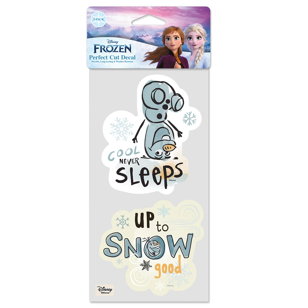 WinCraft Olaf Frozen 2-Pack 4" x 8" Perfect Cut Decal Set