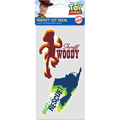 WinCraft Woody, Buzz Lightyear Toy Story 2-Pack 4" x 8" Perfect Cut Decal Set