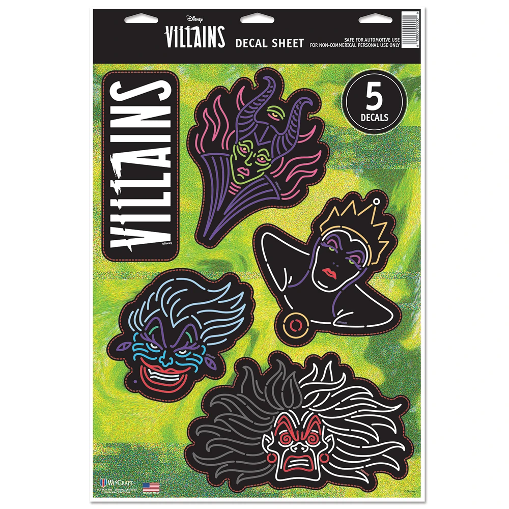 WinCraft Disney Villains 11" x 17" Multi-Use Decal Sheet