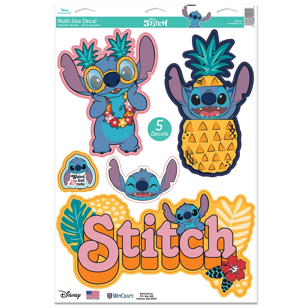 WinCraft Lilo and Stitch 11" x 17" Multi-Use Decal Sheet