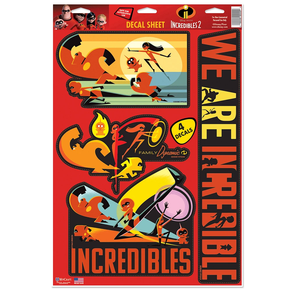 WinCraft The Incredibles 11" x 17" Multi-Use Decal Sheet