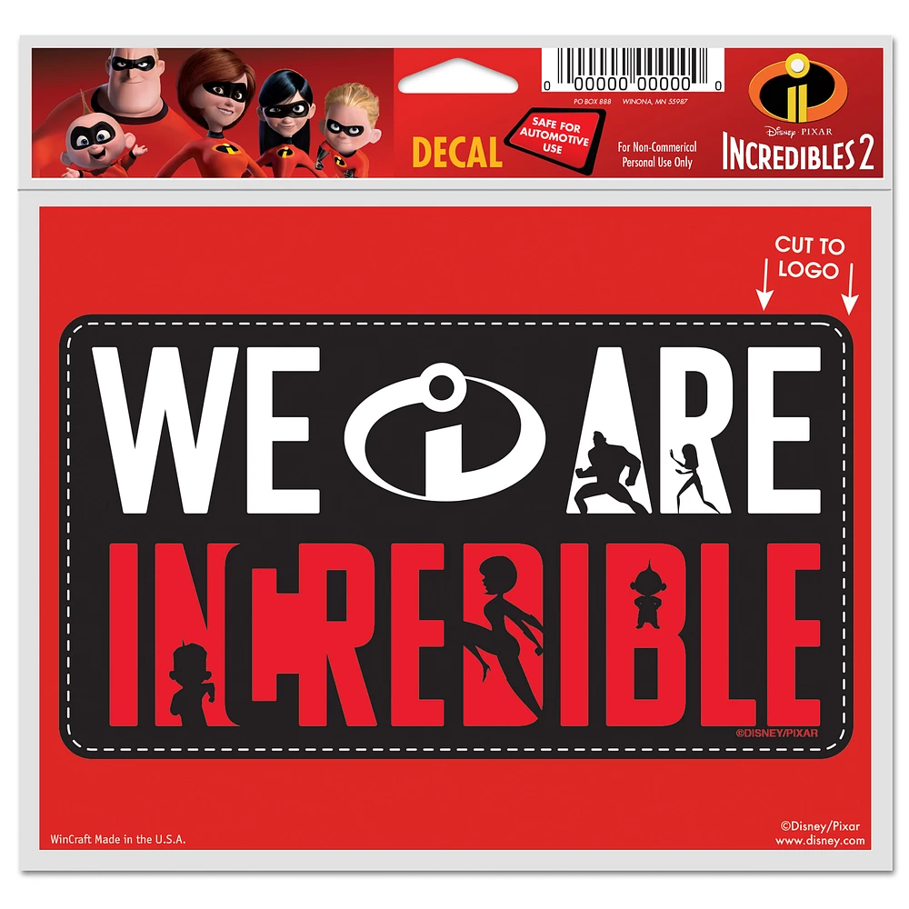 WinCraft The Incredibles 5" x 6" Multi-Use Decal