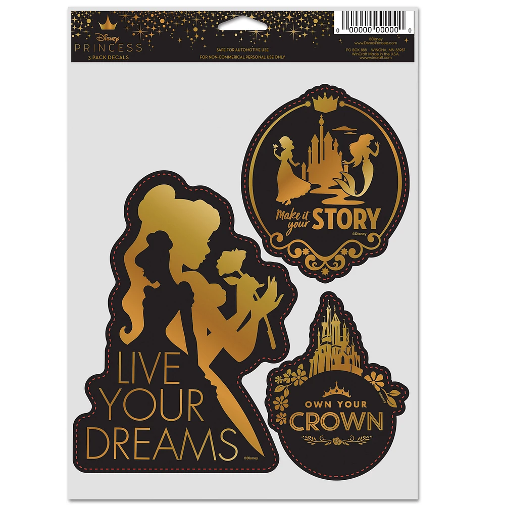 WinCraft Disney Princess 3-Pack Multi-Use Decal Set
