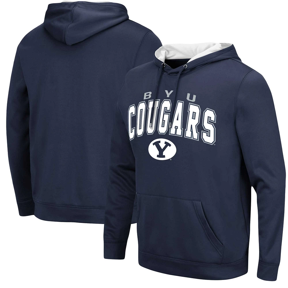 Men's Colosseum Navy BYU Cougars Resistance Pullover Hoodie