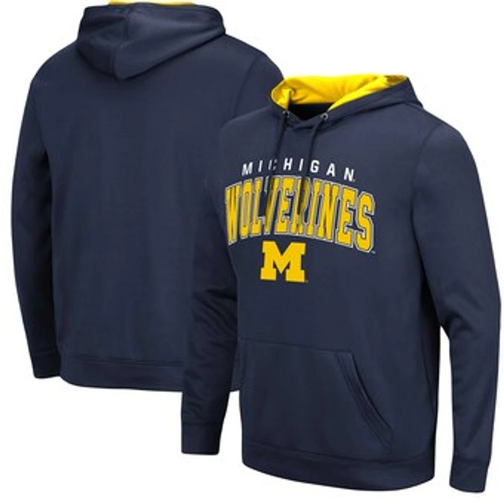 Men's Colosseum Navy Michigan Wolverines Resistance Pullover Hoodie