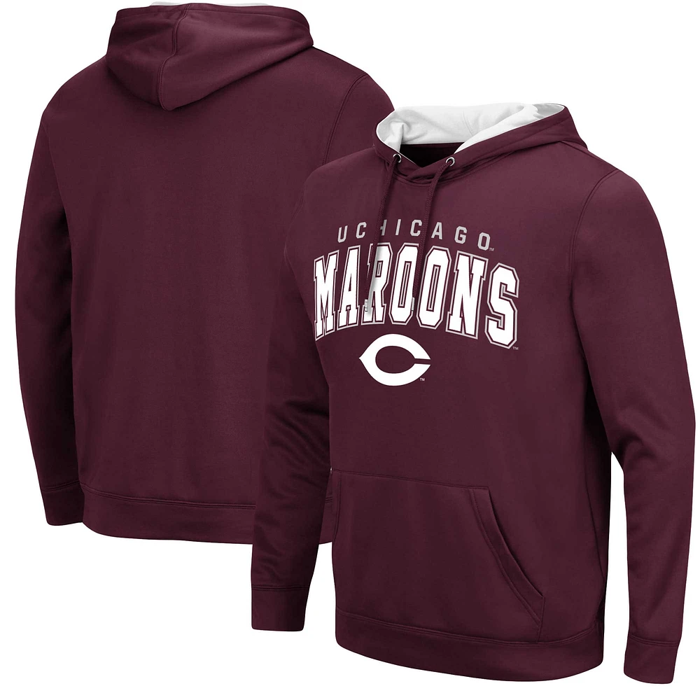 Men's Colosseum Maroon UChicago Maroons Resistance Pullover Hoodie