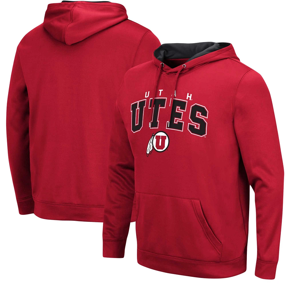 Men's Colosseum Red Utah Utes Resistance Pullover Hoodie