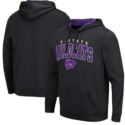 Men's Colosseum Black Kansas State Wildcats Resistance Pullover Hoodie