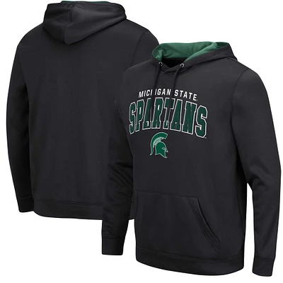 Men's Colosseum Black Michigan State Spartans Resistance Pullover Hoodie