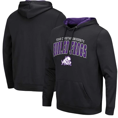 Men's Colosseum Black TCU Horned Frogs Resistance Pullover Hoodie