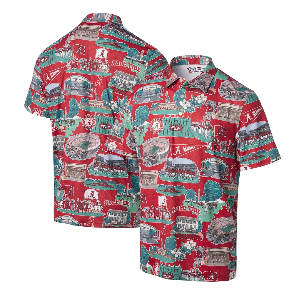 Men's Reyn Spooner Crimson Alabama Tide Scenic Polo