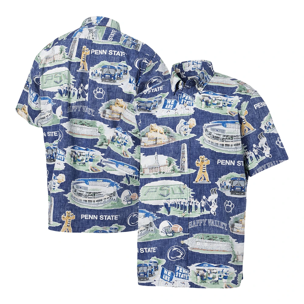 Men's Reyn Spooner Navy Penn State Nittany Lions Scenic Button-Down Shirt