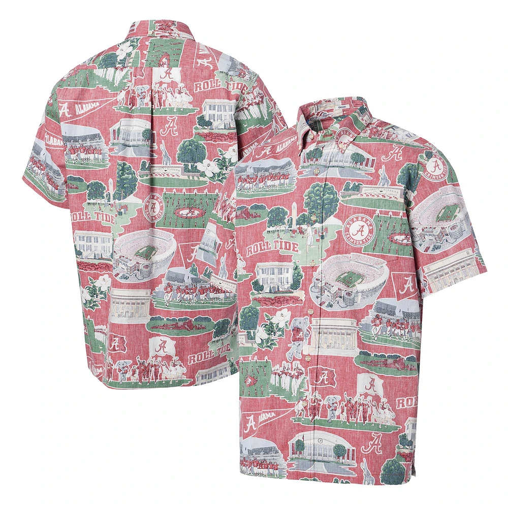 Men's Reyn Spooner Crimson Alabama Tide Scenic Button-Down Shirt