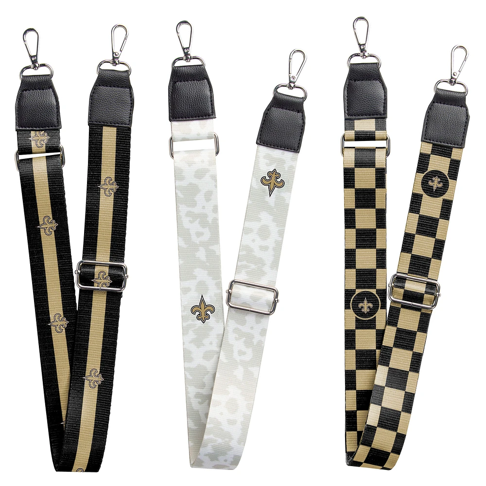 New Orleans Saints 3-Pack Bag Strap Set