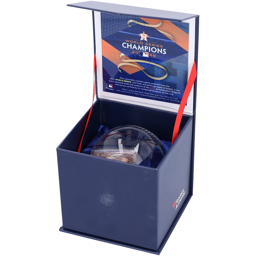 Jose Altuve Houston Astros Autographed 2022 World Series Crystal Baseball with Game-Used Dirt