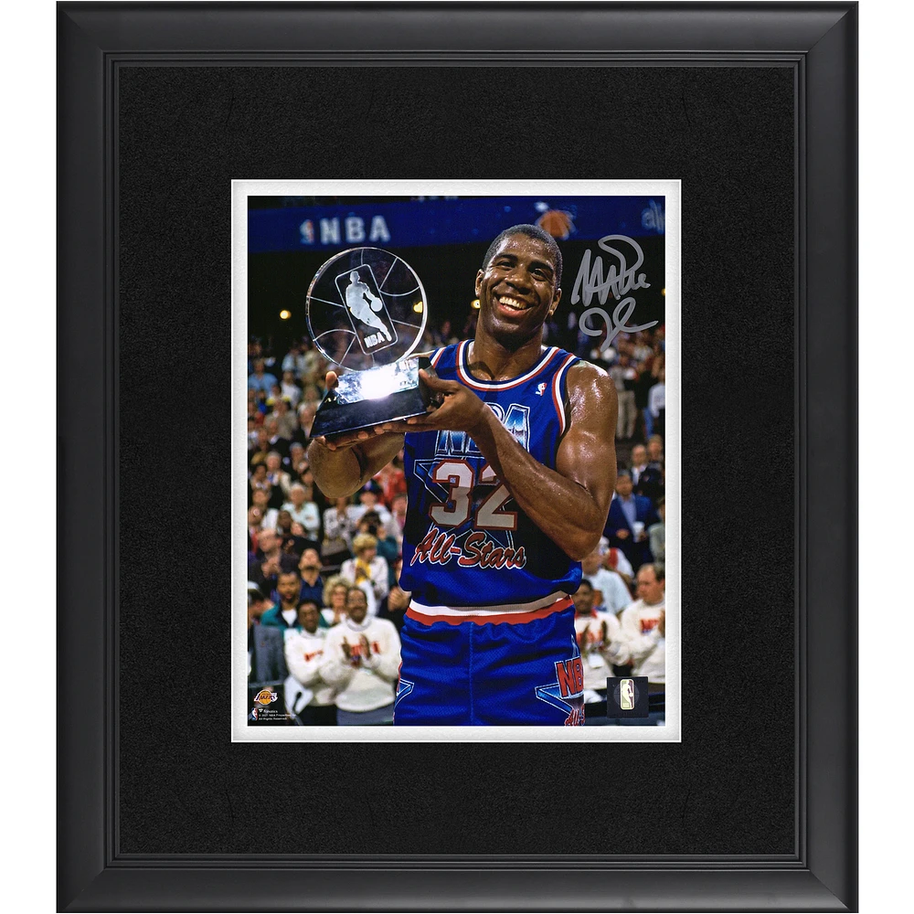 Magic Johnson Los Angeles Lakers Autographed Framed 8" x 10" 1992 All-Star Game Trophy Photograph
