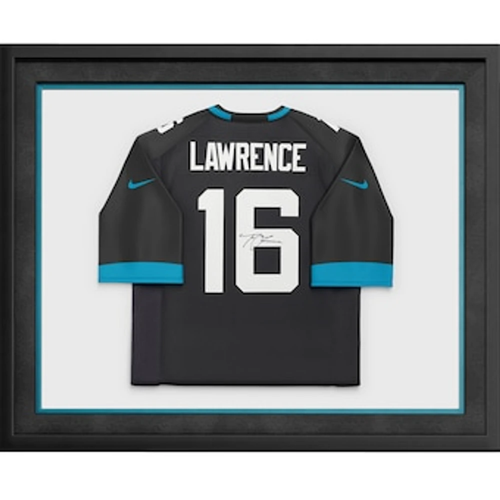 Trevor Lawrence Jacksonville Jaguars Autographed Deluxe Framed Black Nike Elite Jersey