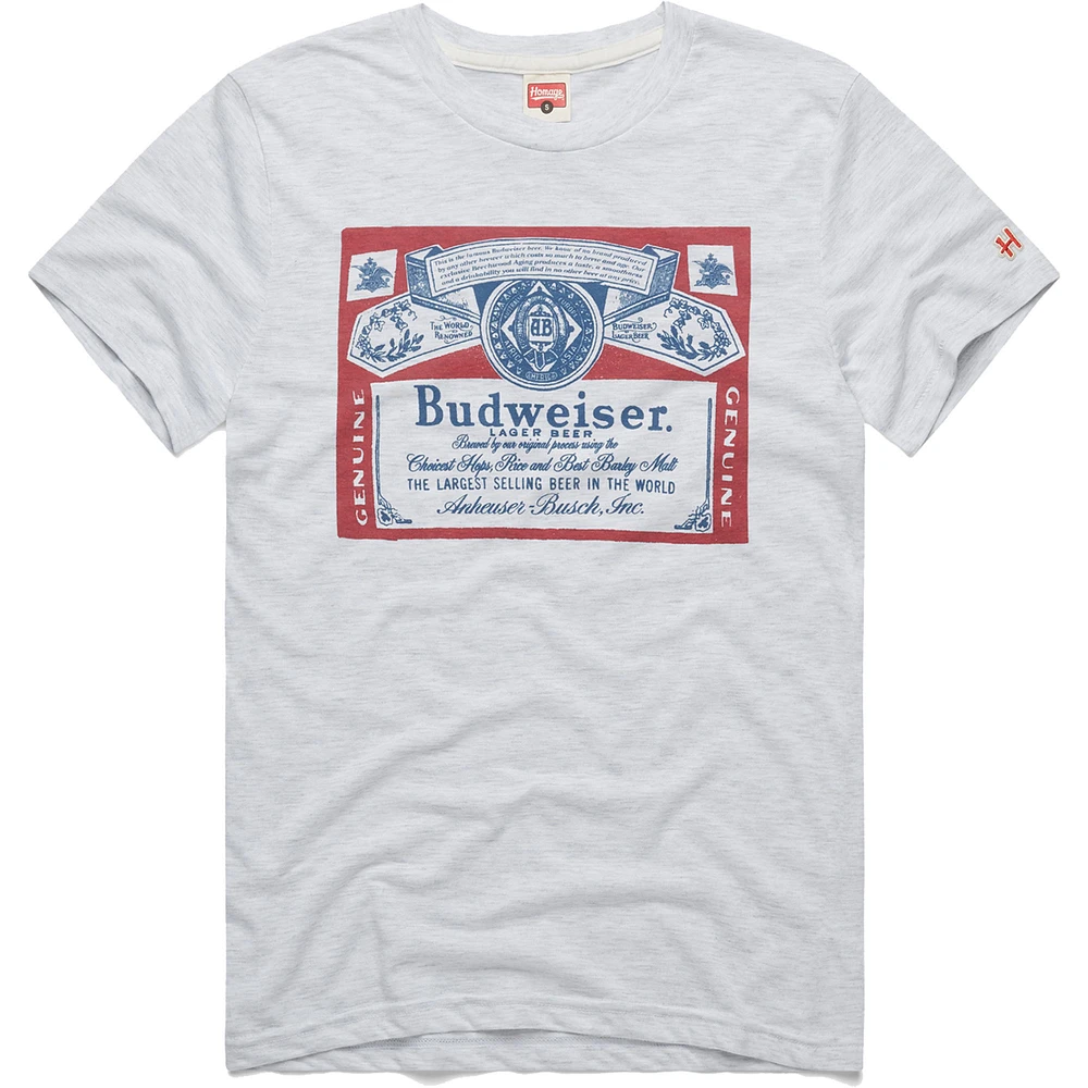 Men's Homage Ash Budweiser Tri-Blend T-Shirt
