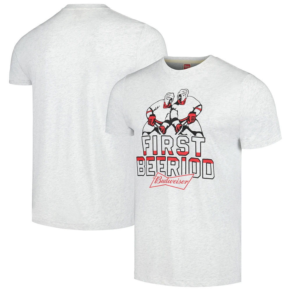 Men's Homage Heather Gray Budweiser First Beeriod T-Shirt