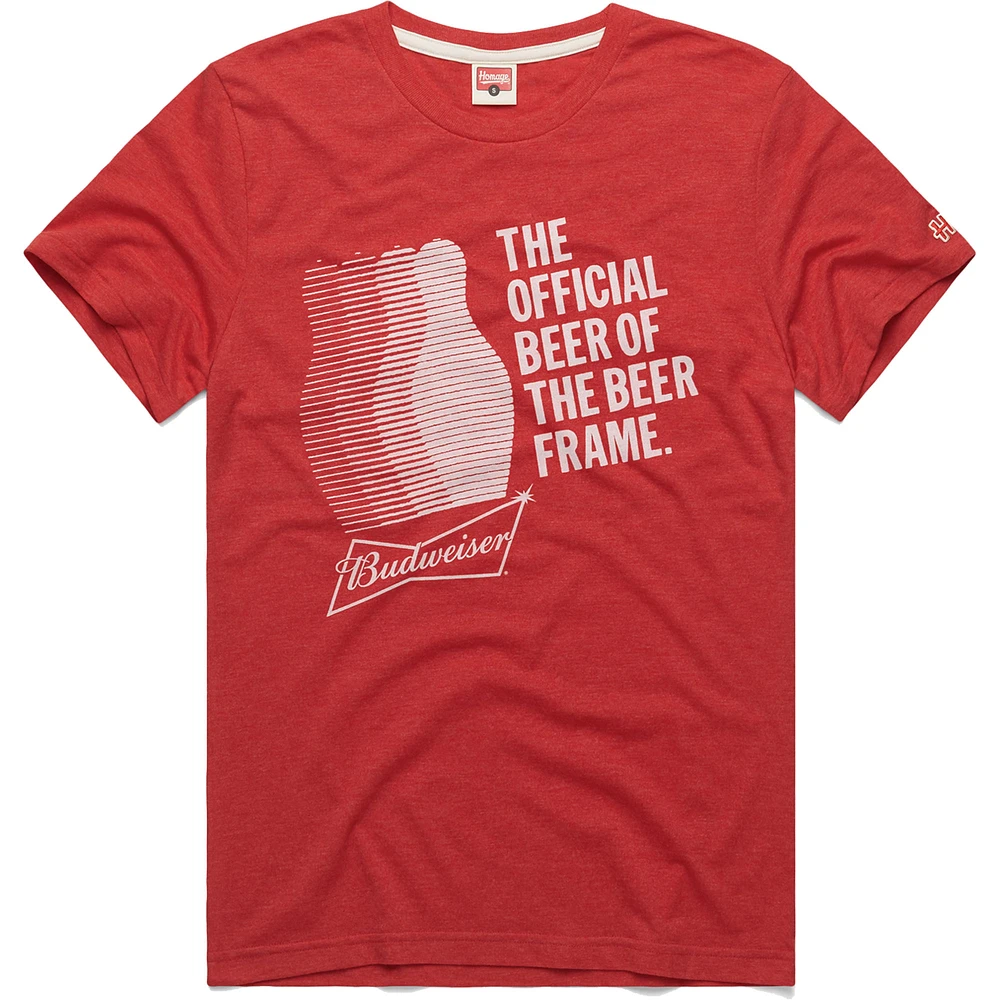 Men's Homage Red Budweiser Bowling Tri-Blend T-Shirt