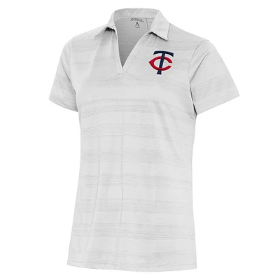 Women's Antigua White Minnesota Twins Compass Polo