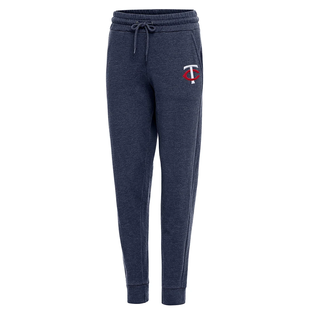 Women's Antigua Heather Navy Minnesota Twins Action Jogger Pants