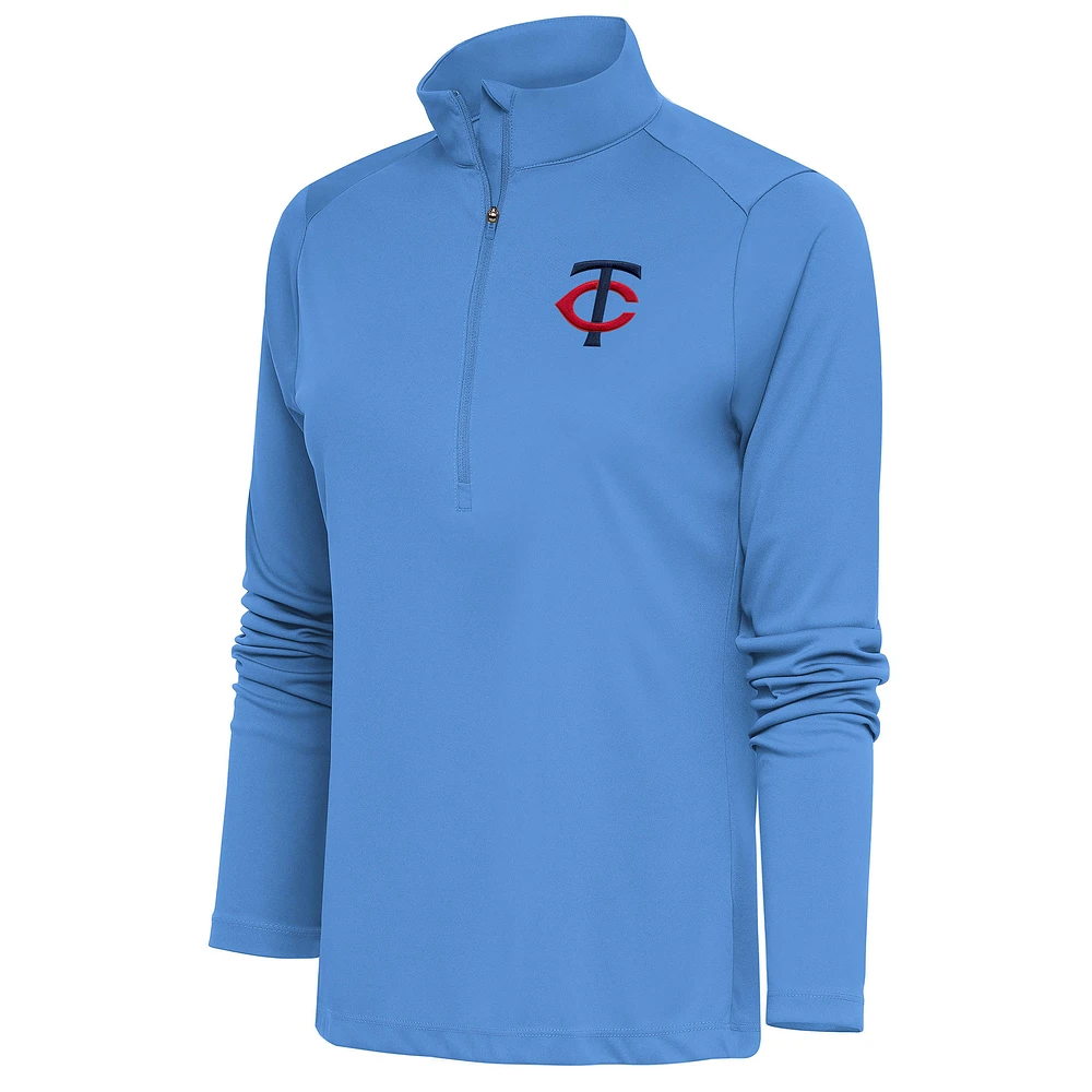 Women's Antigua Light Blue Minnesota Twins Tribute Half-Zip Pullover Top