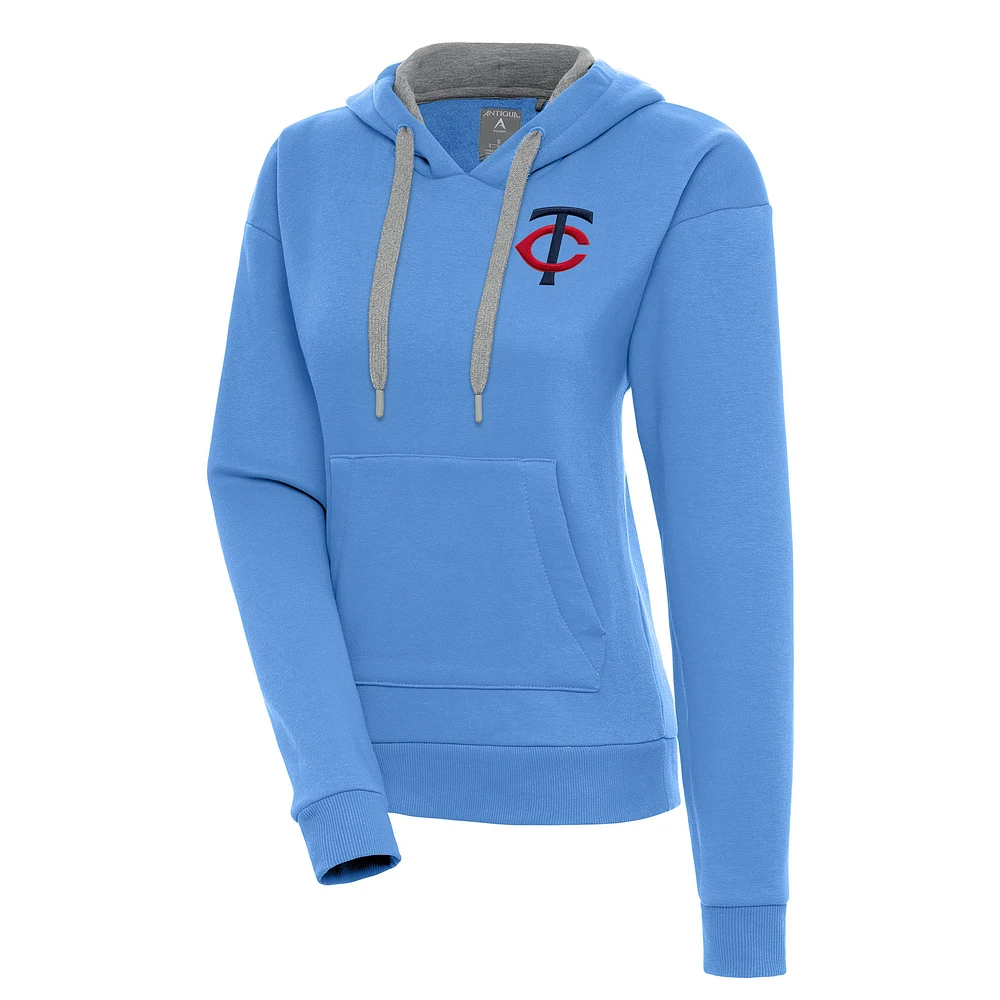 Women's Antigua Light Blue Minnesota Twins Victory Pullover Hoodie