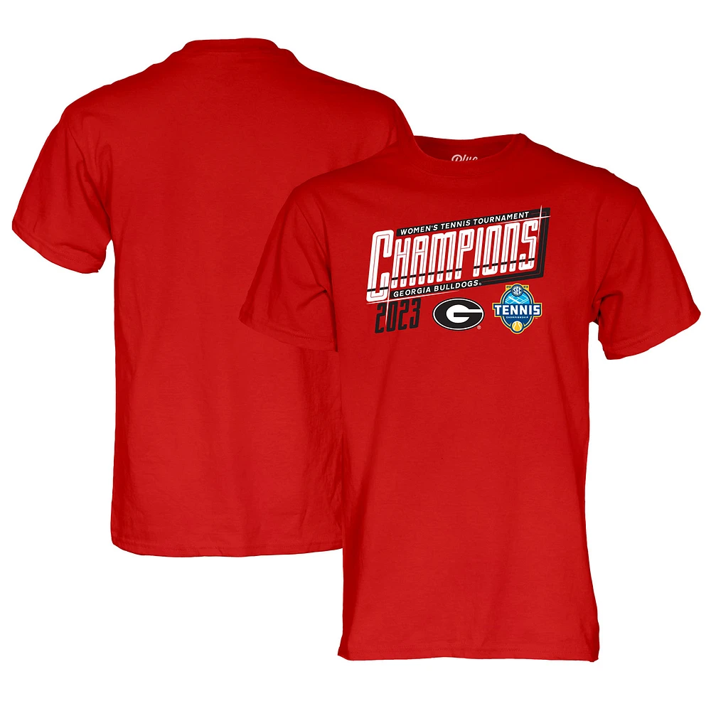 Blue 84 Red Georgia Bulldogs 2023 SEC Women's Tennis Champions T-Shirt