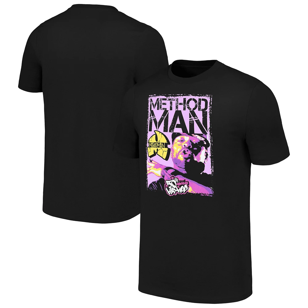 Men's Black 50th Anniversary of Hip Hop Method Man Graphic T-Shirt