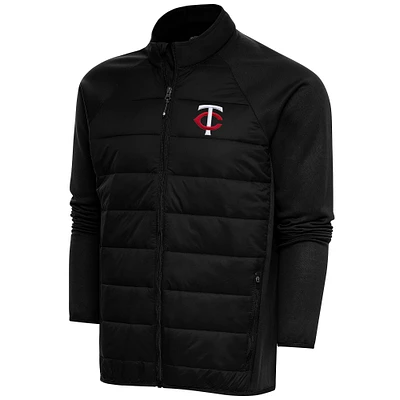 Men's Antigua Black Minnesota Twins Altitude Full-Zip Jacket