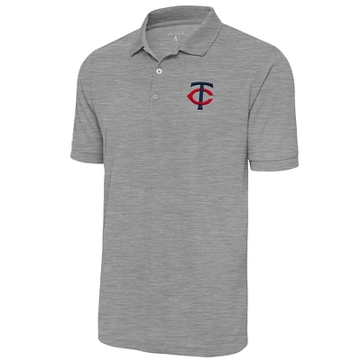 Men's Antigua Gray Minnesota Twins Legacy Pique Polo