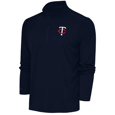 Men's Antigua Navy Minnesota Twins Tribute Quarter-Zip Pullover Top
